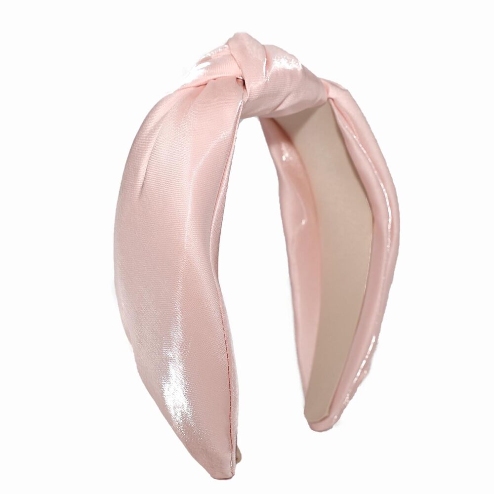 7316 Pink Knotted Headbands Satin Shine Non Slip Fashion Hair Bands